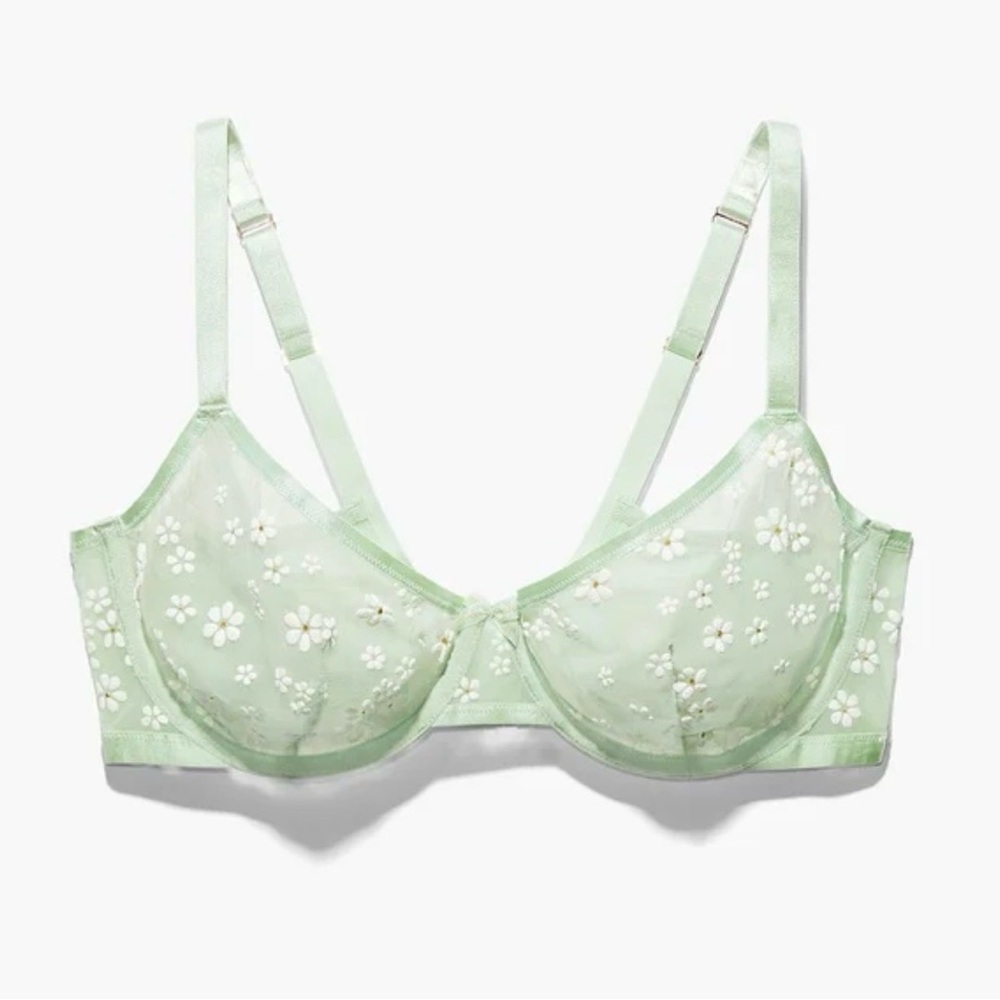 Savage X Fenty PUFF DAISY UNLINED BRA Mint Small